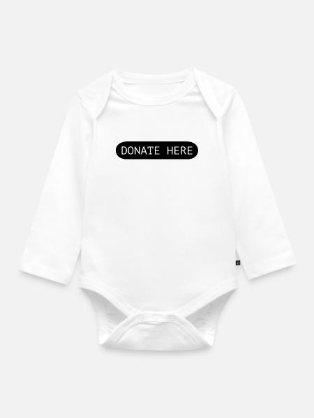 Donate here - Baby Bio-Langarm-Body - Weiß