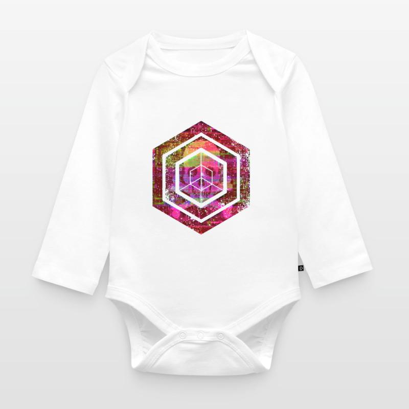 hexagon programming programmer coding geometric Organic Longsleeve Baby Bodysuit