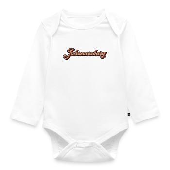 Johannesburg Retro Script - Baby Bio-Langarm-Body - Weiß - Vorne
