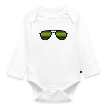 sonnenbrille - Baby Bio-Langarm-Body - Weiß - Vorne