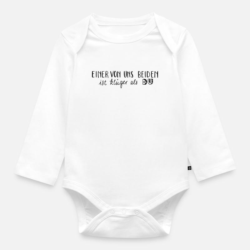 Einer von uns beiden ist klüger als du - Baby Bio-Langarm-Body - Weiß