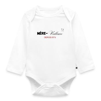 Mère veilleuse depuis 1974 - Body Bébé bio manches longues - blanc - Devant
