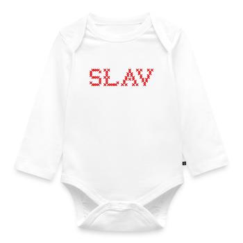 SLAV Slavic Folk Slawisch - Baby Bio-Langarm-Body - Weiß - Vorne