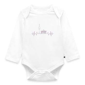 Berlin Heartbeat Design TV Tower and - Organic Longsleeve Baby Bodysuit - white - Front
