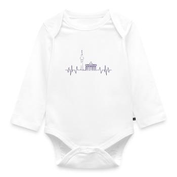 Berlin Heartbeat Design TV Tower and - Organic Longsleeve Baby Bodysuit - white - Front