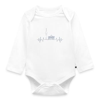 Berlin Heartbeat Design TV Tower and - Organic Longsleeve Baby Bodysuit - white - Front