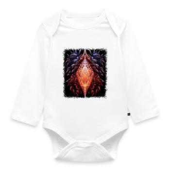 peace sign humor bday quote geek funny disarmament - Organic Longsleeve Baby Bodysuit - white - Front