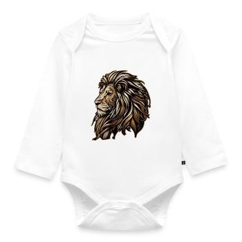 Motif de lion royal - Body Bébé bio manches longues - blanc - Devant