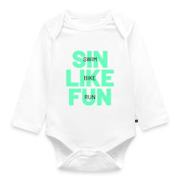 TRIATHLON sin like fun - Organic Longsleeve Baby Bodysuit - white - Front