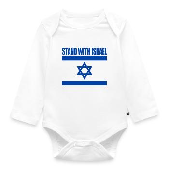 We Stand with israel - Baby Bio-Langarm-Body - Weiß - Vorne