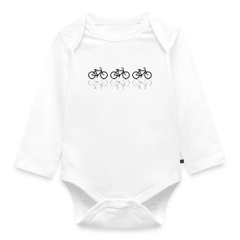Bike Bike Bike - Organic Longsleeve Baby Bodysuit - white - Front