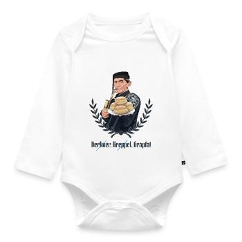 Rieser Grantler // Illustration - Baby Bio-Langarm-Body - Weiß - Vorne