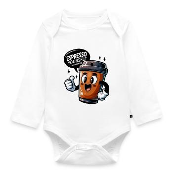Espresso yourself - Baby Bio-Langarm-Body - Weiß - Vorne