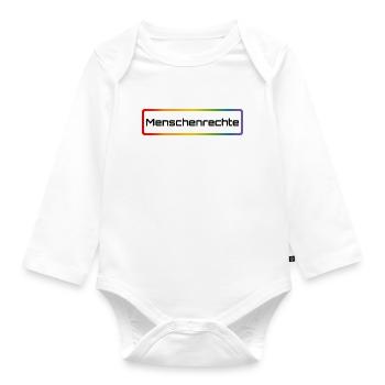 Regenbogen Menschenrechte - Baby Bio-Langarm-Body - Weiß - Vorne