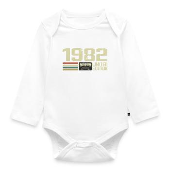 Jahrgang 1982 - Jahrgang 1982 - 42. Retro-Jubiläum - Baby Bio-Langarm-Body - Weiß - Vorne