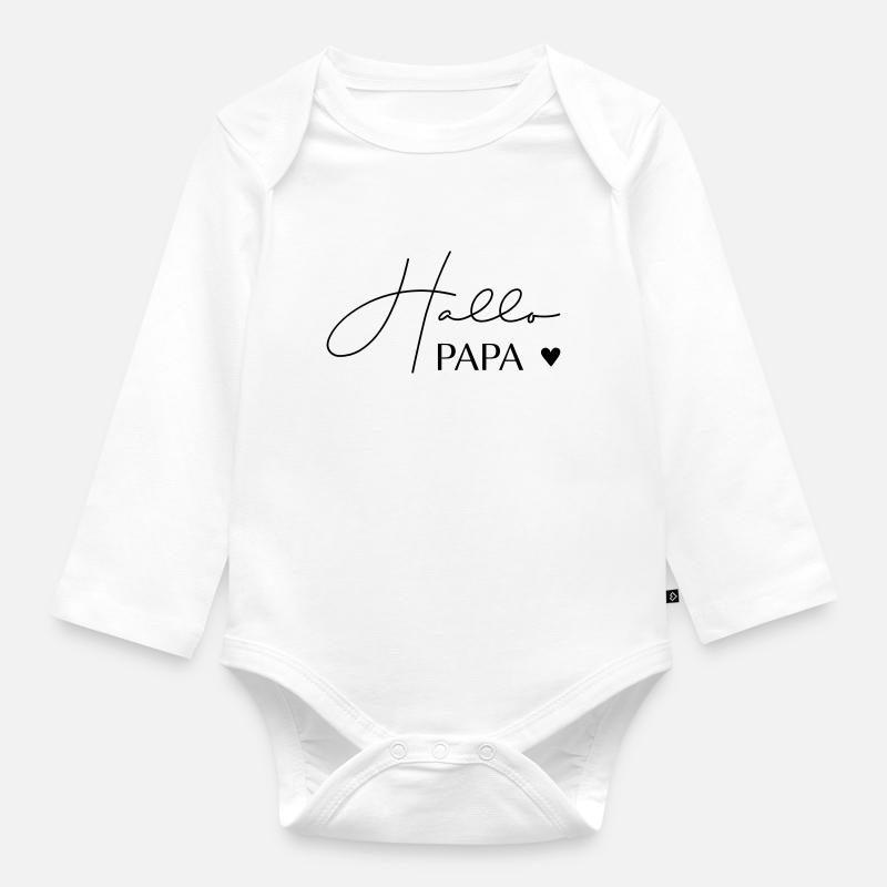 Hallo Papa - Baby Bio-Langarm-Body - Weiß
