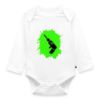 Drill Blobs Craftsman - Organic Longsleeve Baby Bodysuit - white - Front