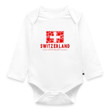 Suisse - Body Bébé bio manches longues - blanc - Devant