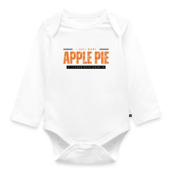 Ich will Apfelkuchen - Baby Bio-Langarm-Body - Weiß - Vorne