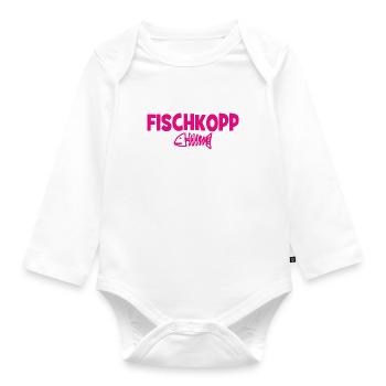 Fischkopp Fisch Fischkopf Küste Angler Fischer - Baby Bio-Langarm-Body - Weiß - Vorne