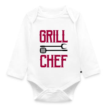 Grill Chef - Organic Longsleeve Baby Bodysuit - white - Front