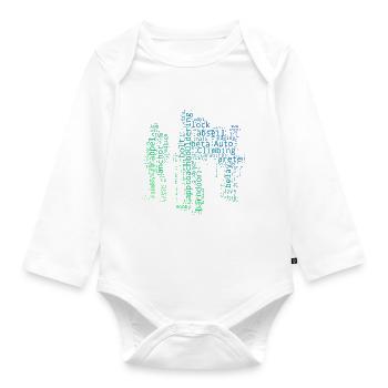 Kletterer Boulder Klettern Climber Damen - Baby Bio-Langarm-Body - Weiß - Vorne