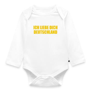 Ich liebe dich deutschland - Baby Bio-Langarm-Body - Weiß - Vorne