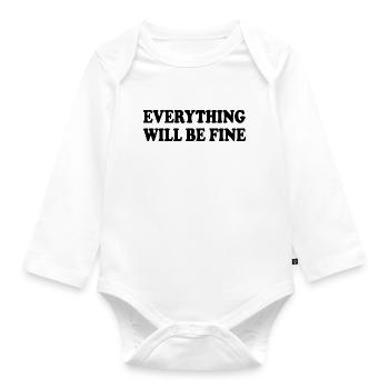 everything will be fine - Baby Bio-Langarm-Body - Weiß - Vorne
