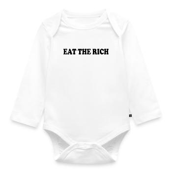 Eat the rich - Baby Bio-Langarm-Body - Weiß - Vorne
