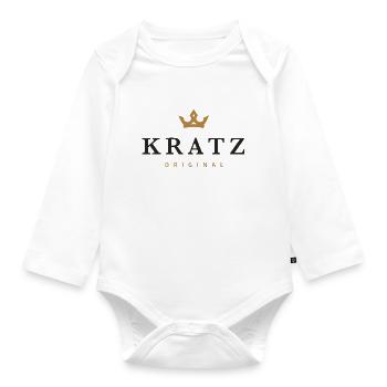 Kratz Original Familienlogo - Baby Bio-Langarm-Body - Weiß - Vorne