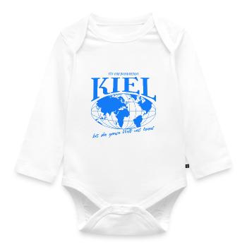 Kiel Home Football Gift - Organic Longsleeve Baby Bodysuit - white - Front