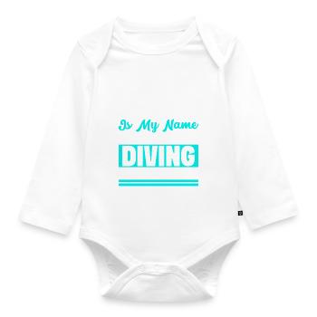 Kunstspringen Turmspringer Sprungbrett - Baby Bio-Langarm-Body - Weiß - Vorne