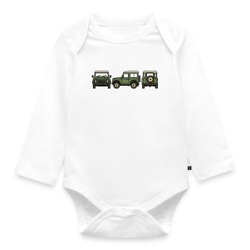 Geländewagen - Baby Bio-Langarm-Body - Weiß - Vorne