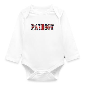 Britischer Patriot Pride - Baby Bio-Langarm-Body - Weiß - Vorne