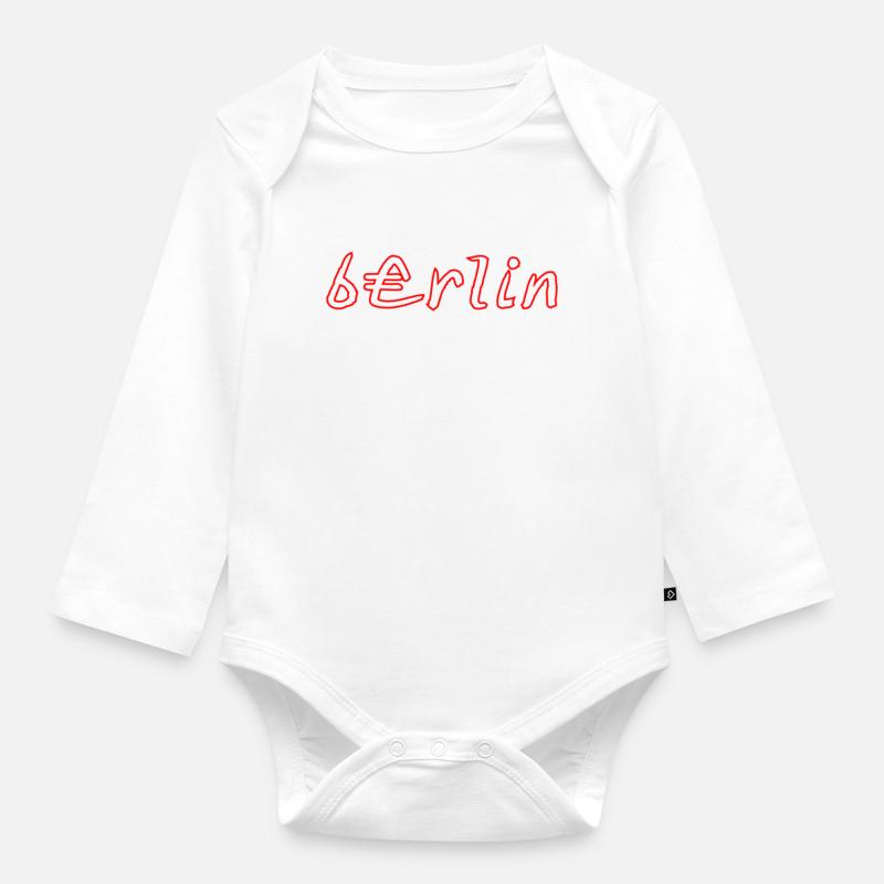 Berlin Neon Graffiti Stil - Baby Bio-Langarm-Body - Weiß