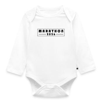 Marathon 2026 - Baby Bio-Langarm-Body - Weiß - Vorne