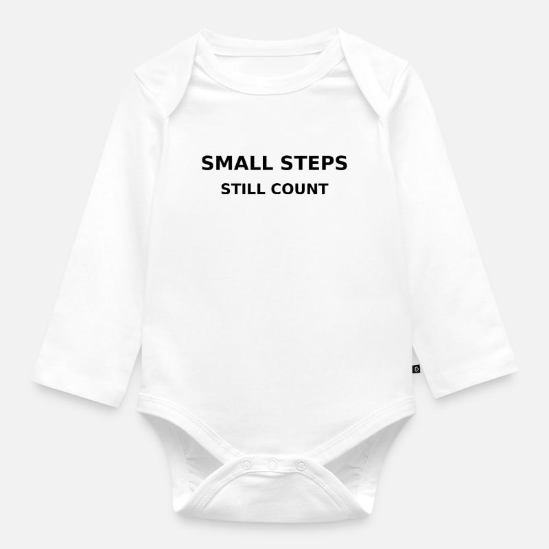 small steps - Organic Longsleeve Baby Bodysuit - white