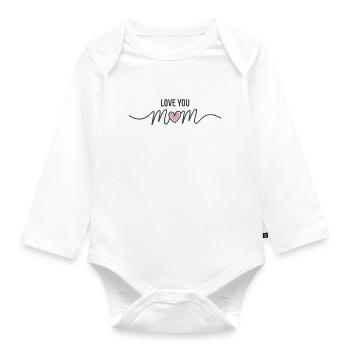 T-shirt cadeau en forme de cœur mignon de maman - Body Bébé bio manches longues - blanc - Devant