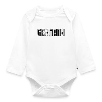 Germany Schriftzug (Relief / 3D / Black) - Baby Bio-Langarm-Body - Weiß - Vorne
