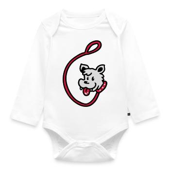 Dog Leash 3 - Organic Longsleeve Baby Bodysuit - white - Front