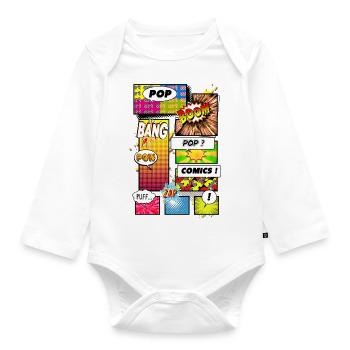 PopArt Comics ! - Body Bébé bio manches longues - blanc - Devant