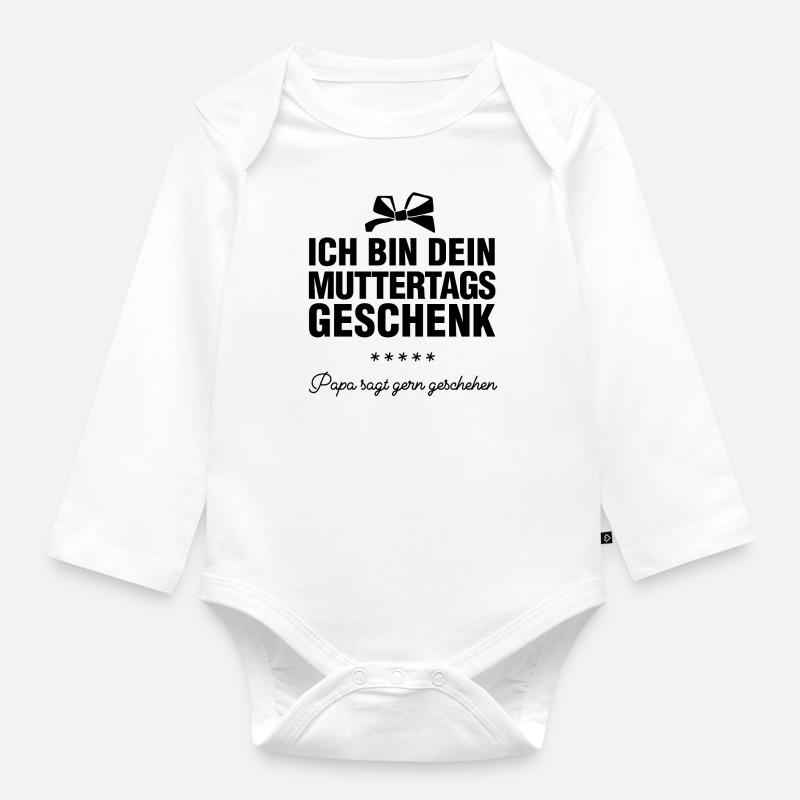 Ich bin dein Muttertagsgeschenk - Baby Bio-Langarm-Body - Weiß