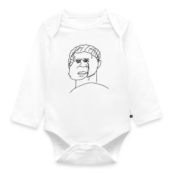 Trauriger Löwe - Baby Bio-Langarm-Body - Weiß - Vorne