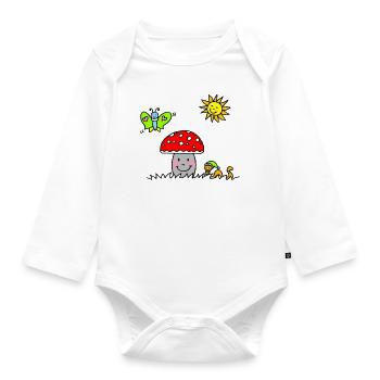 Der Wald ist mein Spielplatz - Baby Bio-Langarm-Body - Weiß - Vorne