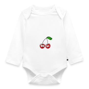 Popular Proverbs Tutti Frutti Design - Organic Longsleeve Baby Bodysuit - white - Front