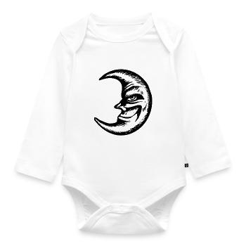moon - Organic Longsleeve Baby Bodysuit - white - Front