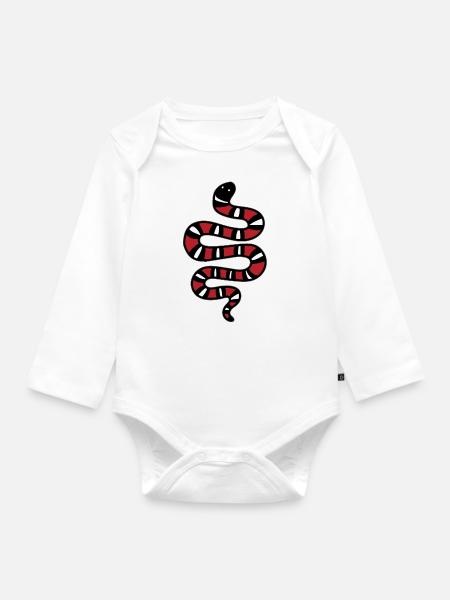 Schlange - Baby Bio-Langarm-Body - Weiß