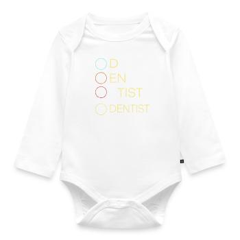 Dentiste chemise drôle - Body Bébé bio manches longues - blanc - Devant