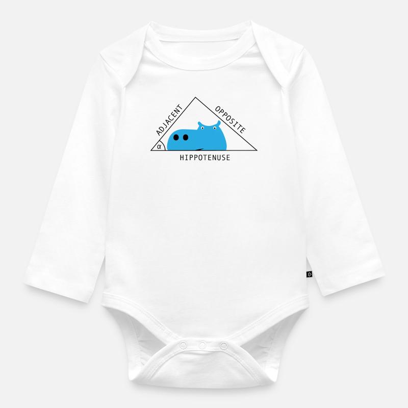 Mathematik - Baby Bio-Langarm-Body - Weiß