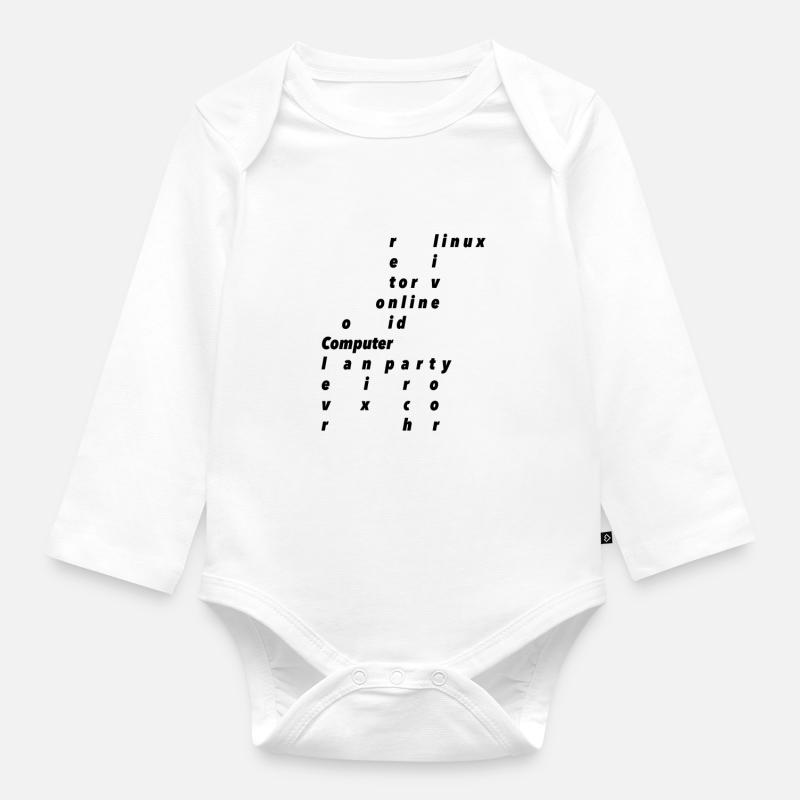 computer - Baby Bio-Langarm-Body - Weiß